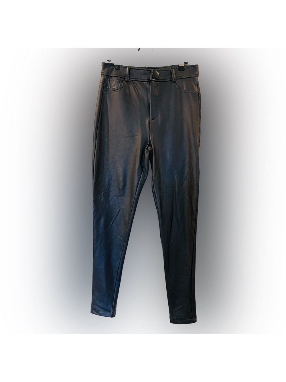 HUNTER & BROWN Women’s Black Faux Leather Pants High Rise Size: Small